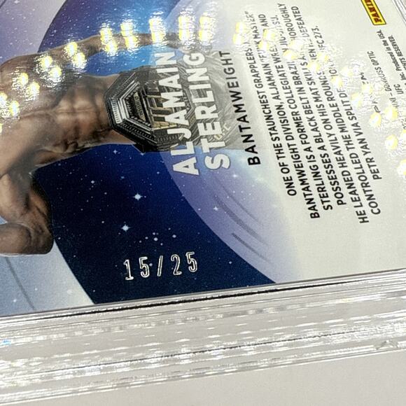 2022 Panini Donruss Optic Aljamain Sterling Stargazing /25 Pink SP Graded 10 Gem - Picture 3 of 3